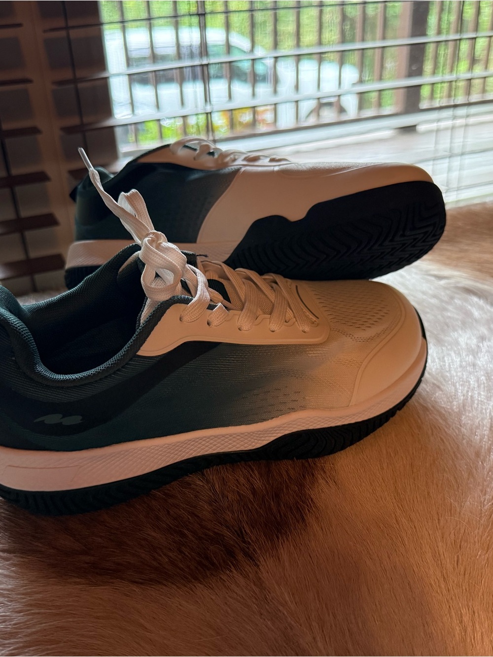 Women’s Athletic Sneakers in White and Dark Green